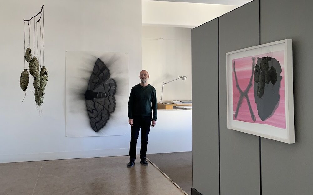 Stephen at the Stephen McLaughlan Gallery during the Biosphere exhibition in November 2021